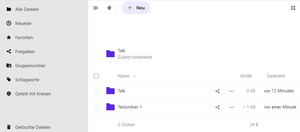 Das Dateien-Modul von openDesk mit Ordnerstruktur
