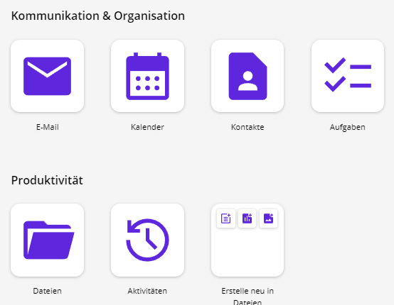 Die openDesk-Portalseite mit allen Anwendungskacheln